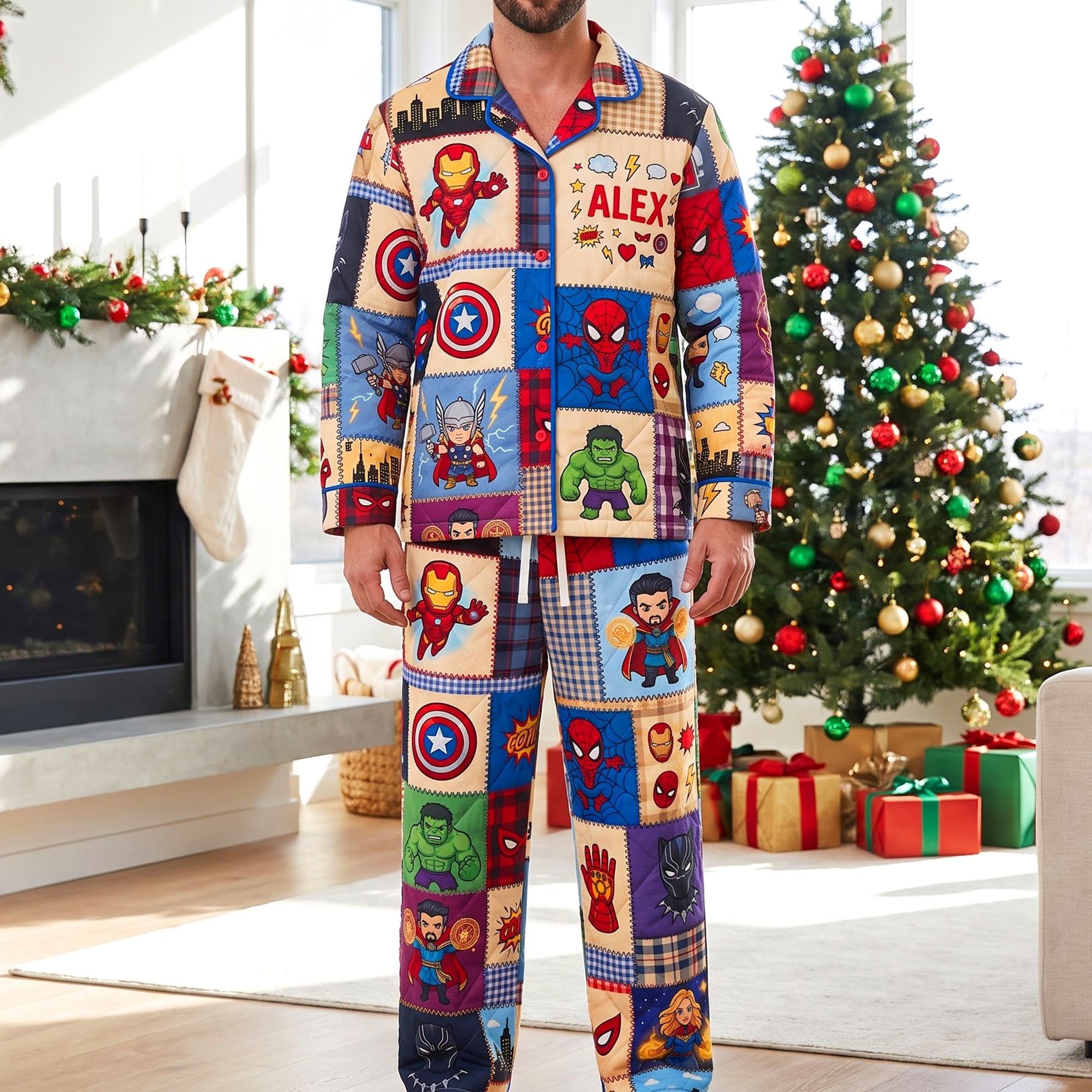 Unleash Family Adventures - Power Team Button Up Pajama Set - Personalized Gifts