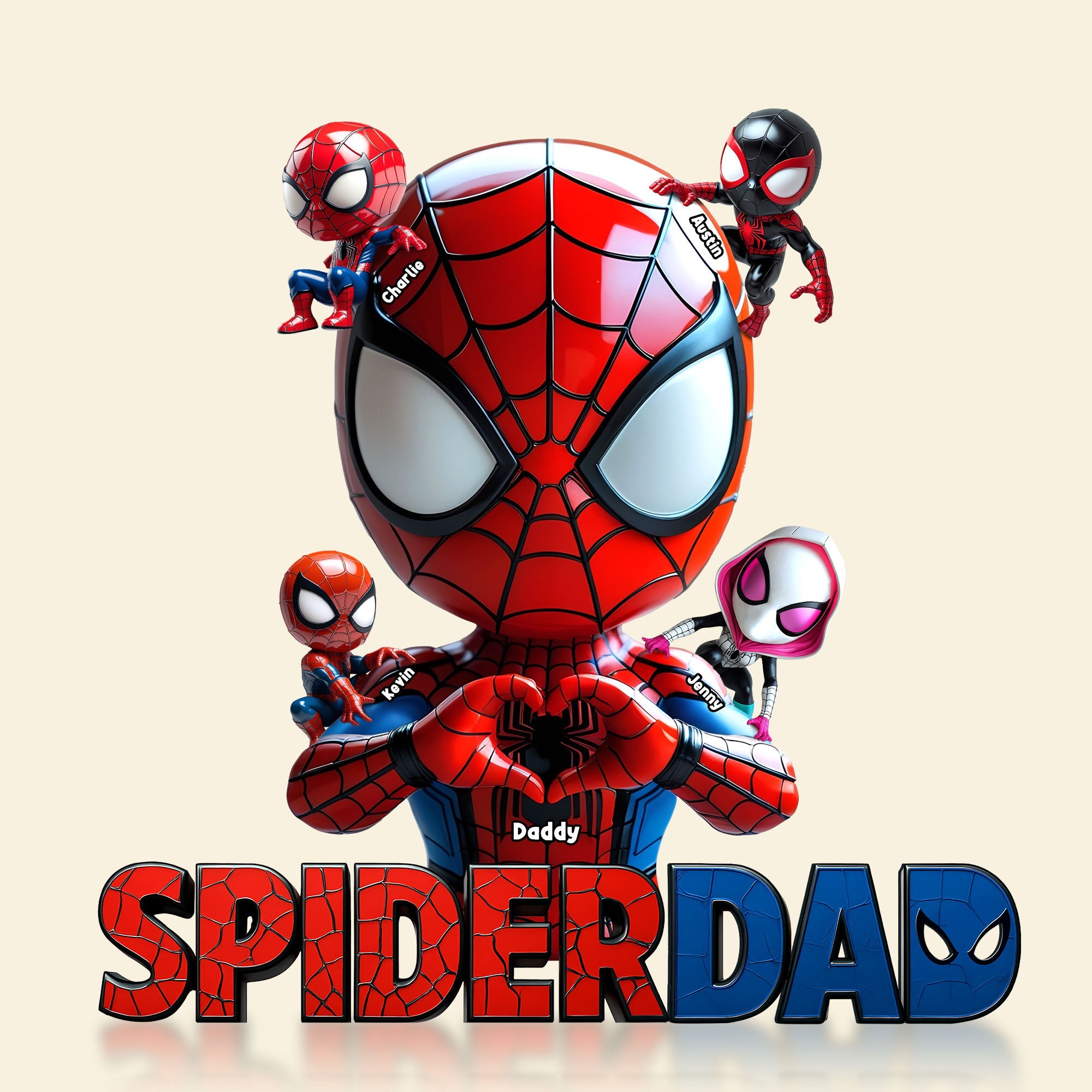 “With Great Power Comes Great Responsibility” - Spider Dad Plaque, Personalized Gift for Dads and Granddads Shaped Plaques PopCulturePrints
