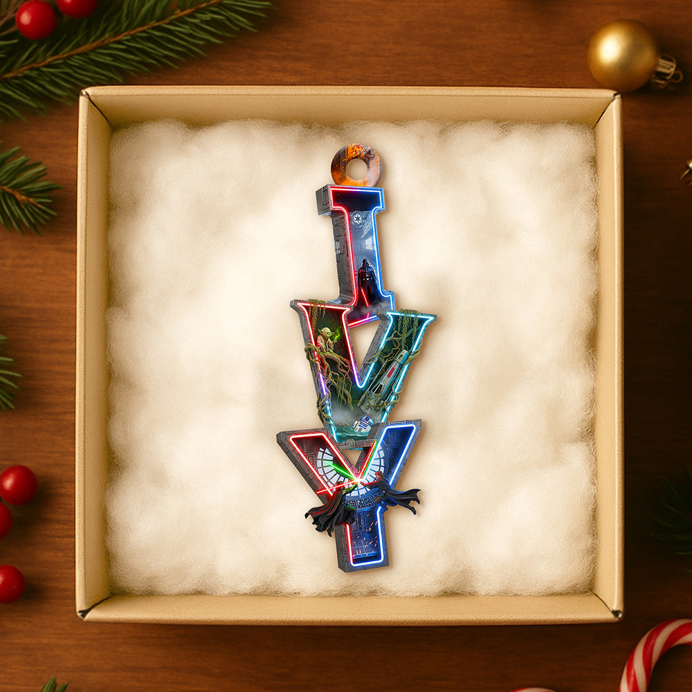 "Illuminate Your Holiday Spirit! Personalized Cosmic Alphabet Ornament - Unique Gift for Friends, Family, and Collectors!" Ornament PopCulturePrints