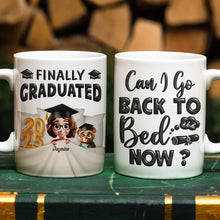 Load image into Gallery viewer, Finally Graduated! Can I Go Back To Bed Now - Personalized Mug for Graduates, Gift for Mom or Grandma Mug PopCulturePrints
