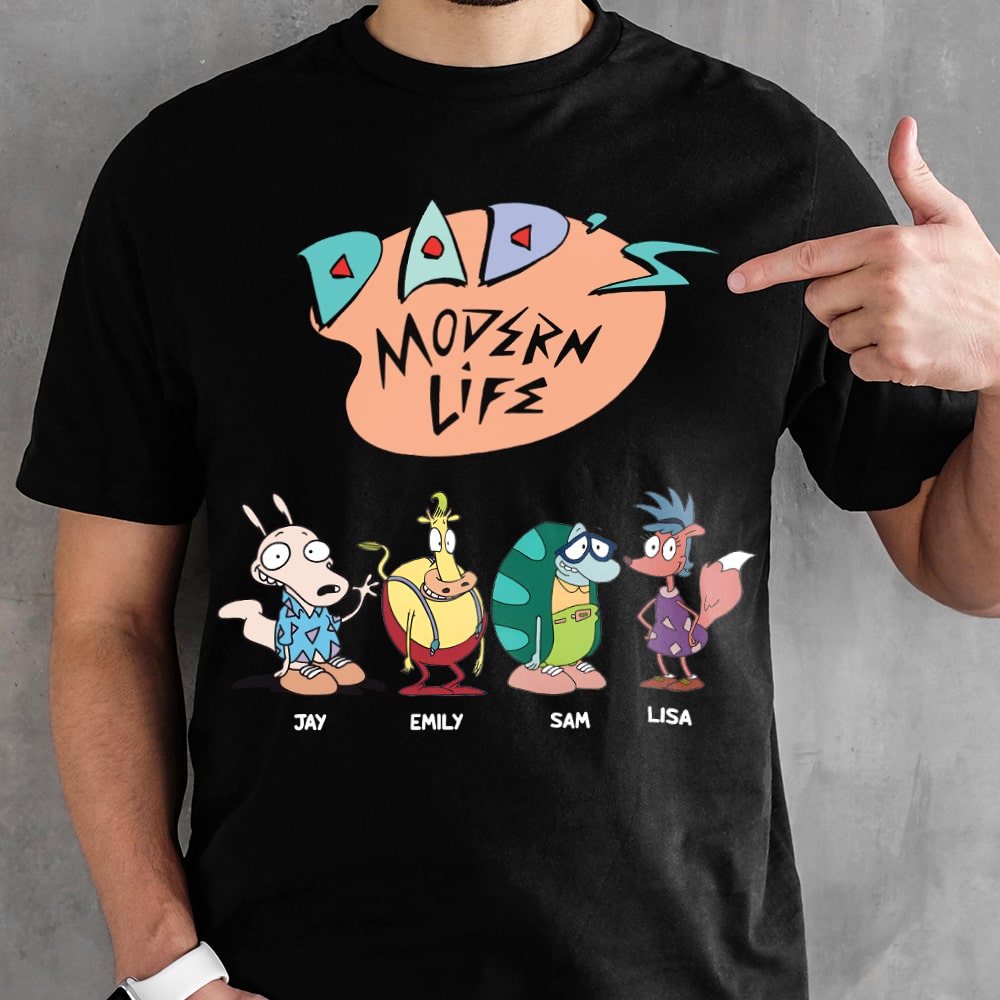 Dad's Modern Life Custom Cartoon T-Shirt