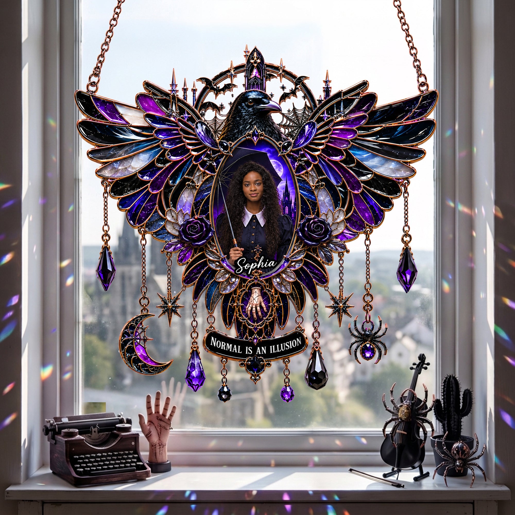 Gothic Window Suncatcher Ornament Custom Photo Gifts for Fantasy Lovers 02HALU160726 Ornament PopCulturePrints
