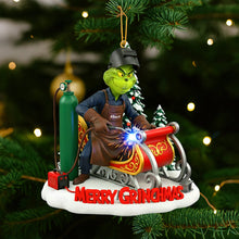 Load image into Gallery viewer, “Guess Who Made Santa&#39;s Sleigh?” - Personalized Badass Welder Christmas Ornament Ornament PopCulturePrints
