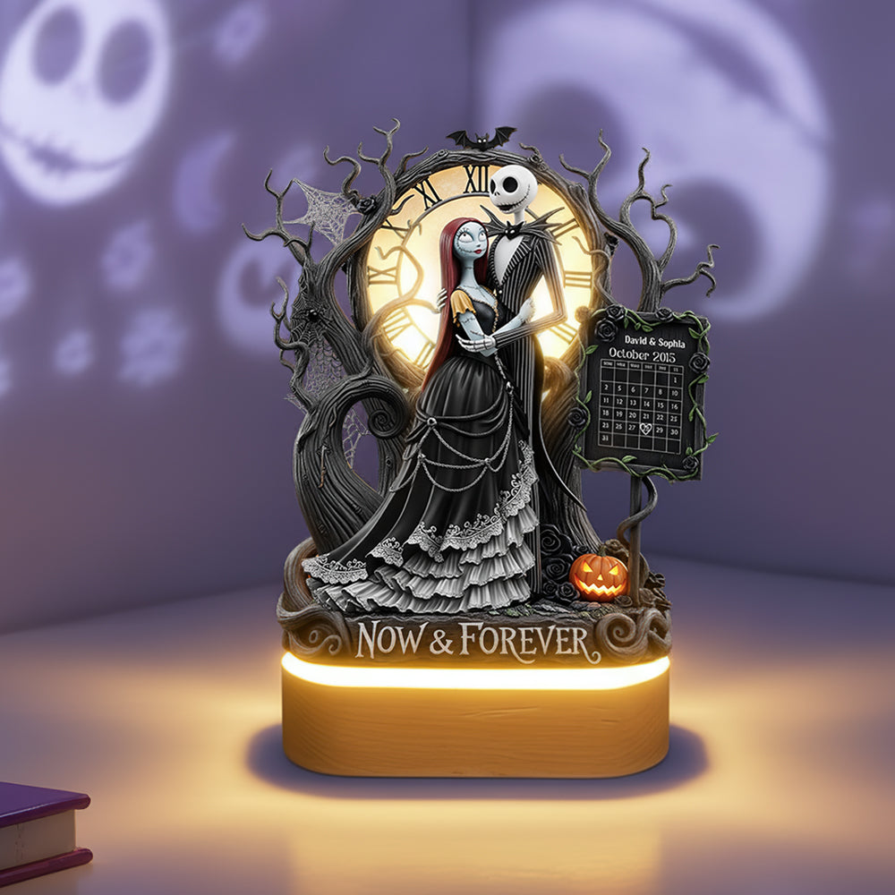 Now & Forever - Personalized Halloween LED Light for Couples Led Night Light PopCulturePrints