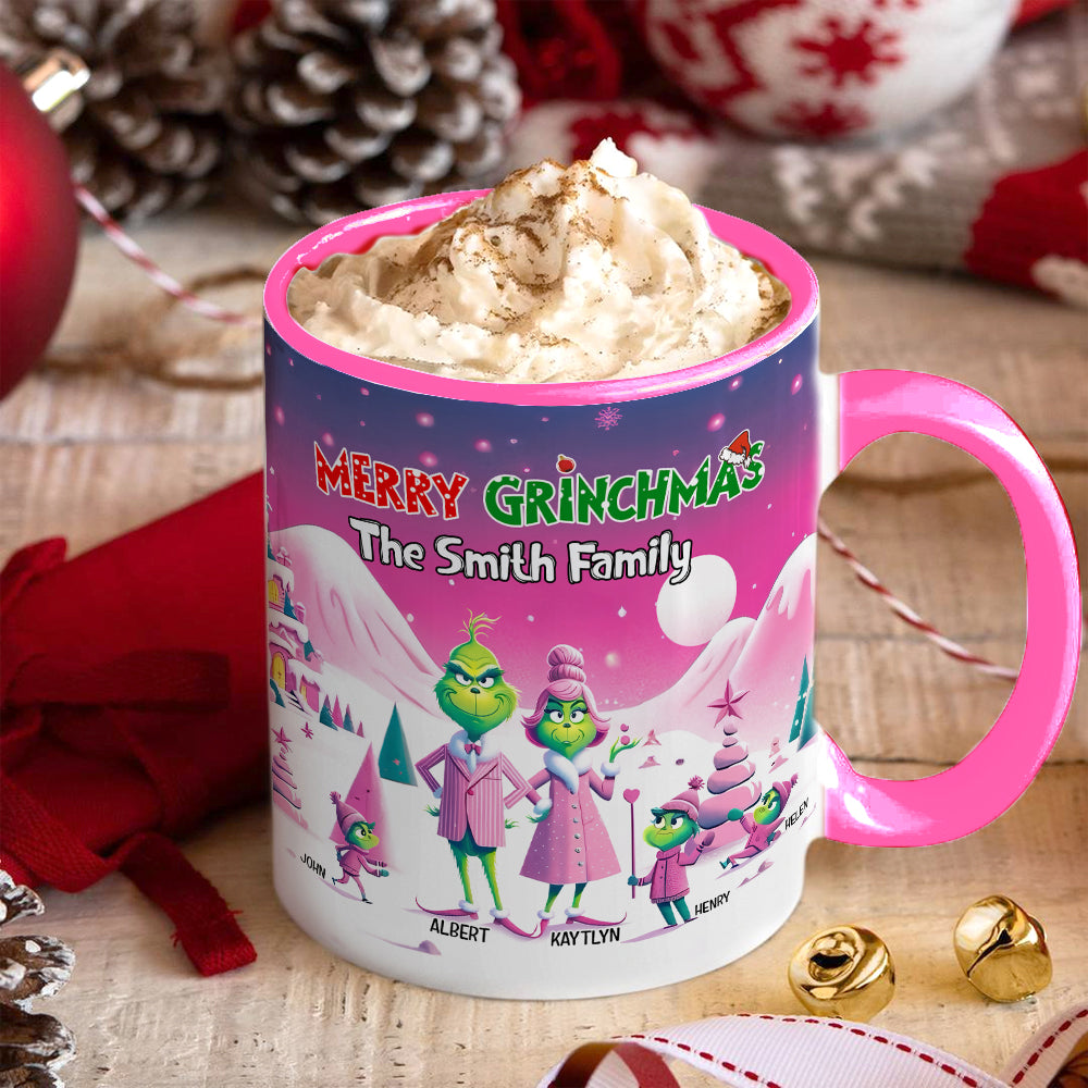 Personalized Grinch Christmas Family Mug