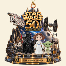 Load image into Gallery viewer, "Celebrate 50 Years of Adventure!" - Custom Personalized Ornament - Gift for Family, Anniversary, Star Wars Fans
