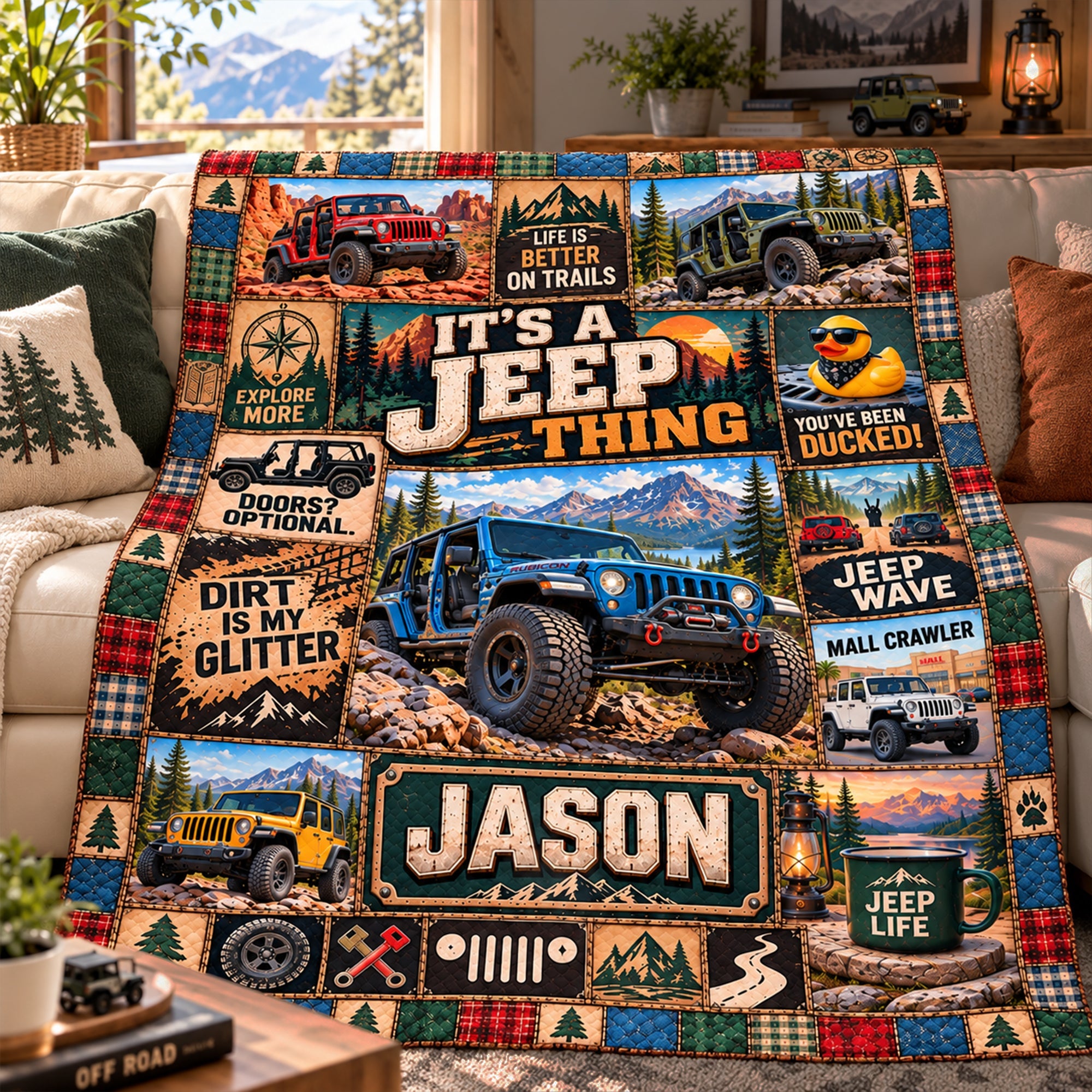 “It's a Jeep Thing” - Personalized Off-Road Blanket for Adventure Lovers Blanket PopCulturePrints