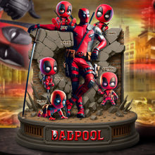 Load image into Gallery viewer, “Celebrate Fatherhood with Laughter!” - Dadpool &amp; Little Ones Acrylic Plaque - Personalized Gift for Dad and Grandpa Shaped Plaques PopCulturePrints
