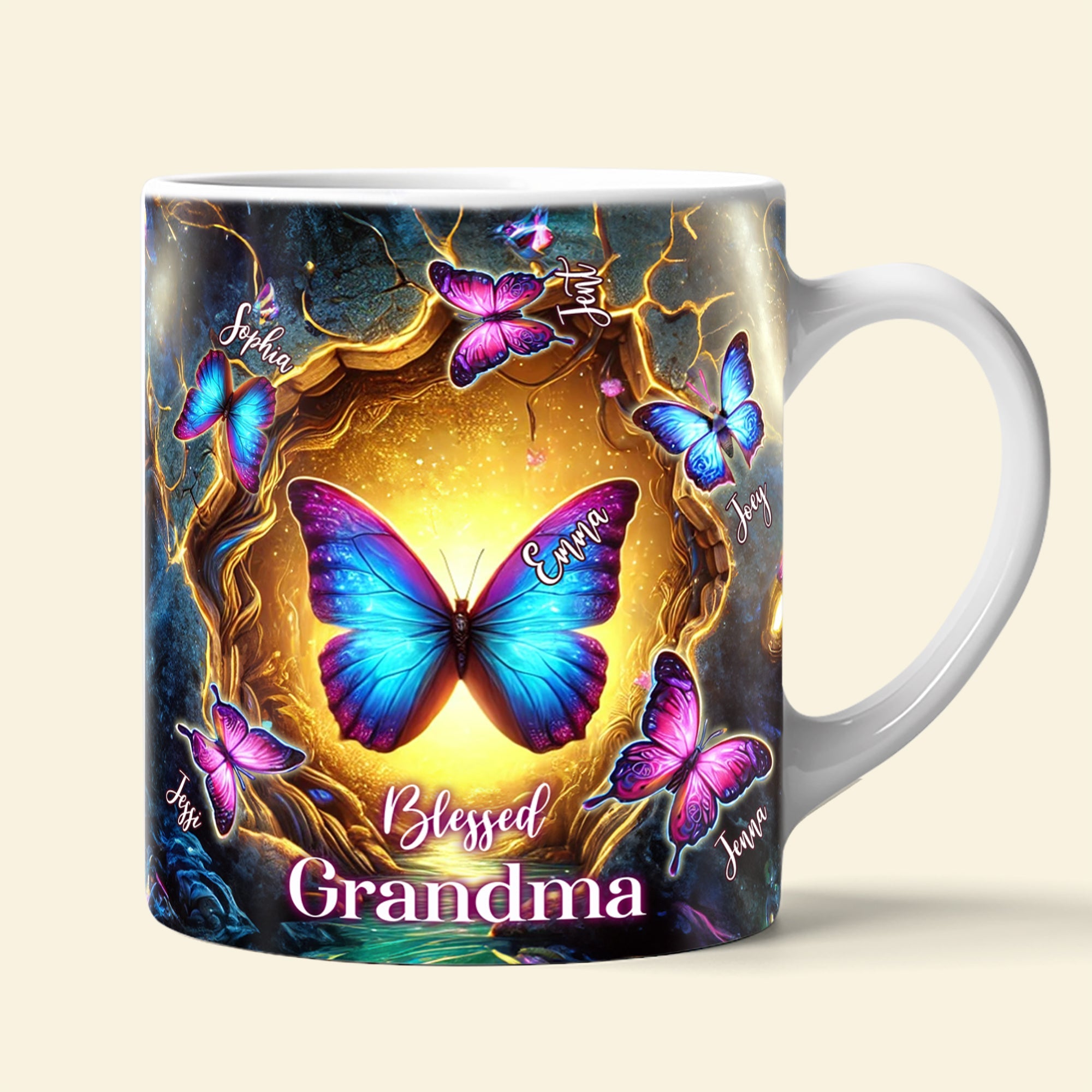 Blessed Grandma Coffee Mug - Personalized Gift for Grandma Coffee Mug PopCulturePrints