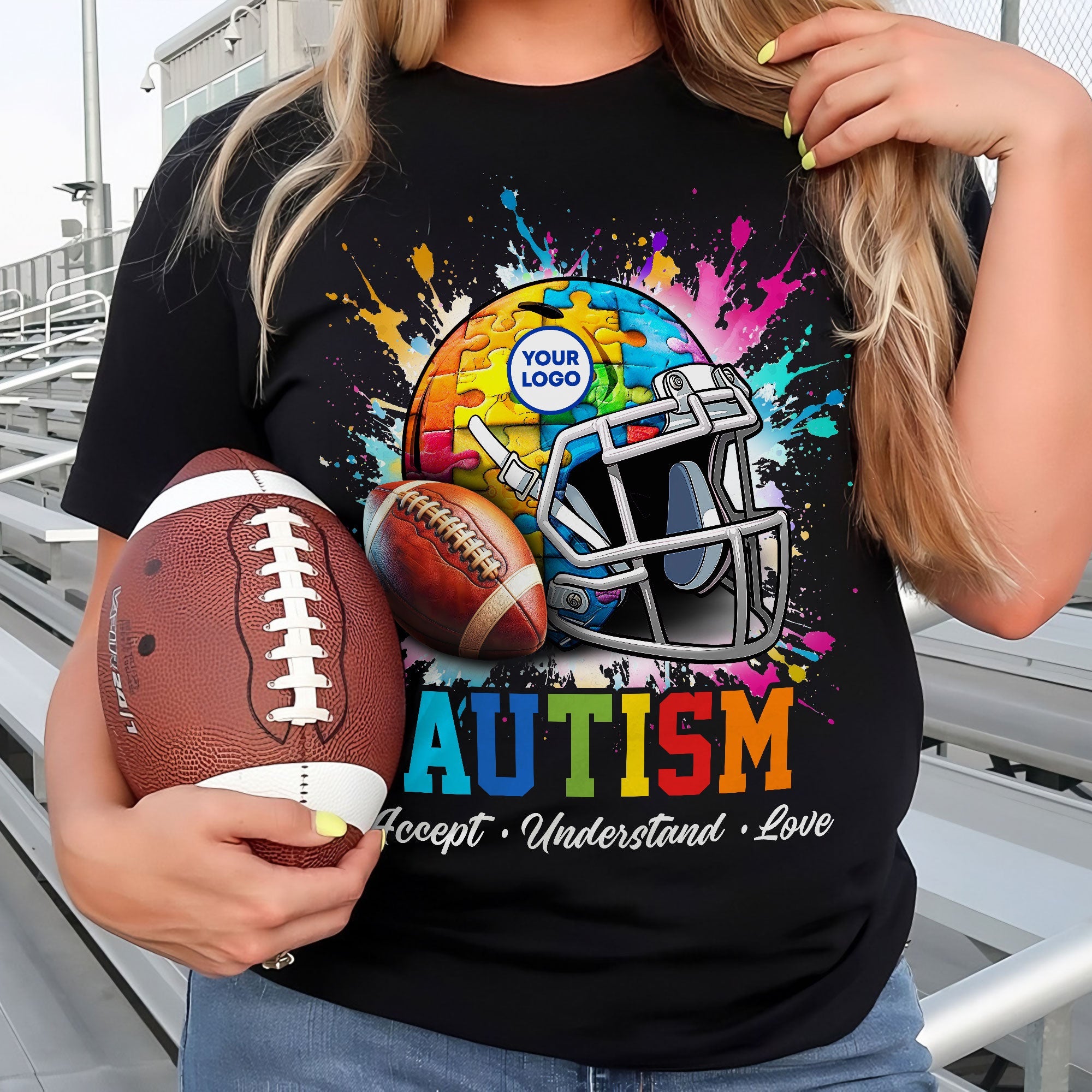 Embrace Diversity: Personalized Autism Football Shirt - Custom Gift for Football Lovers Shirts PopCulturePrints