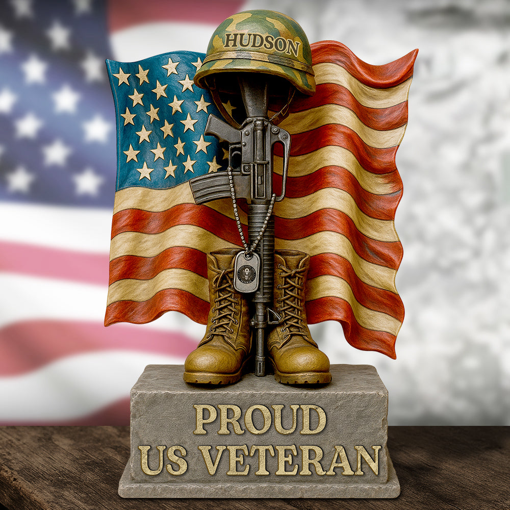 "Honor Your Hero: A Proud Tribute to Veterans" - Personalized Veteran Dad Acrylic Plaque - Gift for Dad, Grandpa, or Father Figures Shaped Plaques PopCulturePrints