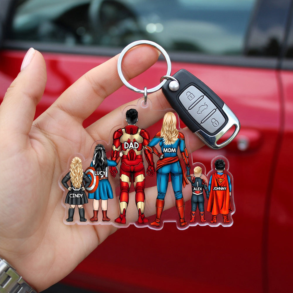 “Family is the best team!” - Personalized Keychain for Family Keychains PopCulturePrints