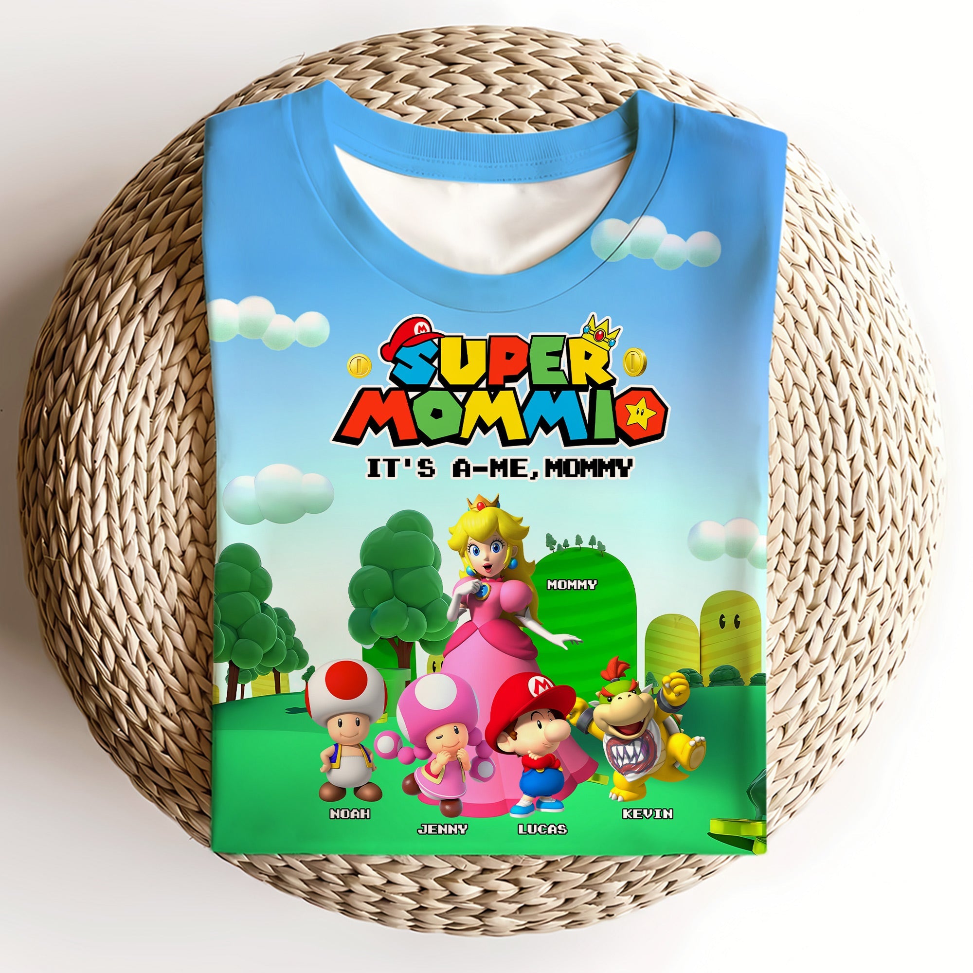 “It's A-Me, Mommy!” - Personalized 3D Shirt for Moms & Grandmas AOP Products PopCulturePrints