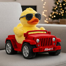 Load image into Gallery viewer, "Adventure Awaits!" Customizable Duck Shape Pillow - Perfect Personalized Gift for Off-road Enthusiasts Pillow PopCulturePrints
