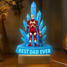 Load image into Gallery viewer, &quot;Best Dad Ever&quot; - Super Dad LED Light Personalized Gift for Dads, Grandfathers, and Father Figures Led Night Light PopCulturePrints
