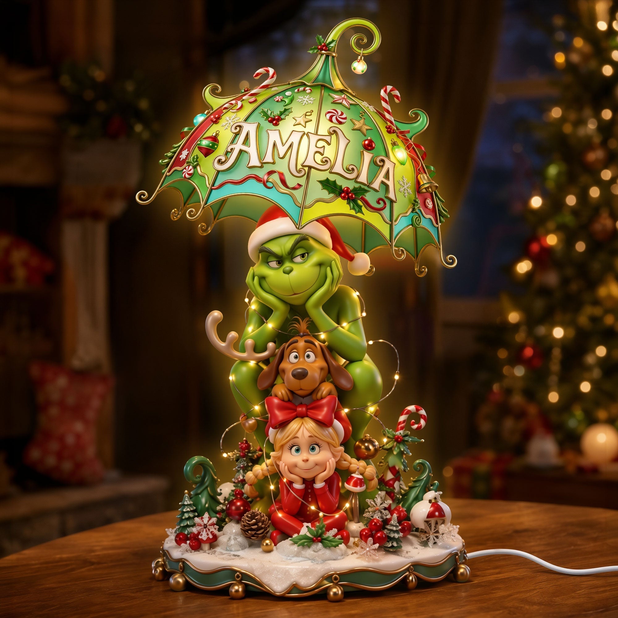 “Bring Christmas Cheer with Your Personalized Family Light Box!” - Christmas Monster Family Light Box - Custom Acrylic Gift for Everyone Light Box PopCulturePrints