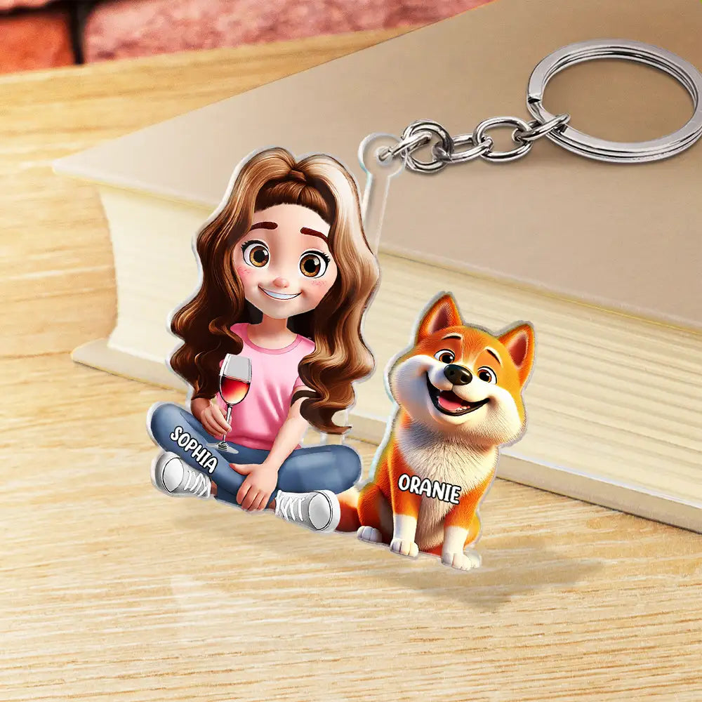 “For the Love of Dogs: A Personalized Touch” - Custom 3D Effect Acrylic Keychain - Perfect Gift for Dog Moms, Dog Dads, and Dog Lovers Acrylic Keychain PopCulturePrints