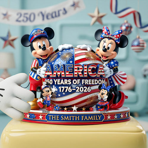 Celebrate America’s 250th Anniversary with Joy - Personalized Acrylic Plaque for Family Shaped Plaques PopCulturePrints