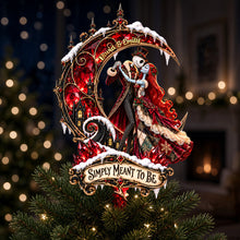 Load image into Gallery viewer, Simply Meant to Be – Spooky Couple Acrylic Christmas Tree Topper - Personalized Gifts For Couples Ornament PopCulturePrints
