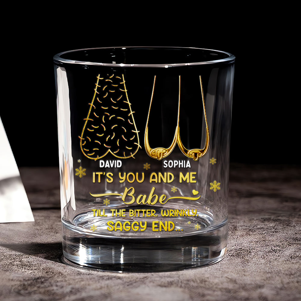 It's You and Me Babe - Personalized Drinking Glass for Couples Whiskey Glass PopCulturePrints