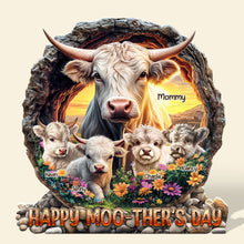 Load image into Gallery viewer, “Happy Moo-ther&#39;s Day” - Custom Personalized Plaque for Moms &amp; Grandmas Shaped Plaques PopCulturePrints
