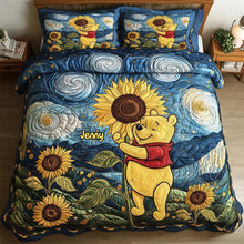 Load image into Gallery viewer, “Bring Joy to Your Child's Room!” - Personalized Sunflower Quilt Bed Set - Custom Gift for Kids Bedding Set PopCulturePrints
