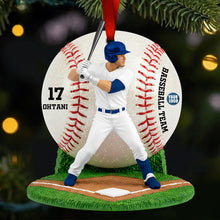 Load image into Gallery viewer, “Swing Into Christmas, Make Memories!” – Personalized Baseball Ornament Gift for True Fans Ornament PopCulturePrints
