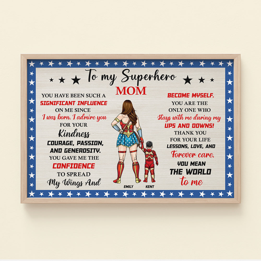 Personalized Superhero Mom Canvas Print - Heartfelt Mother's Day Gift Poster & Canvas PopCulturePrints
