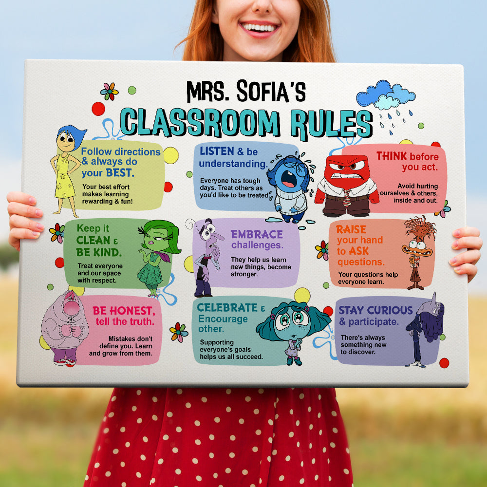 Personalized Classroom Rules Poster for Teachers - Custom Name Decor Poster & Canvas PopCulturePrints