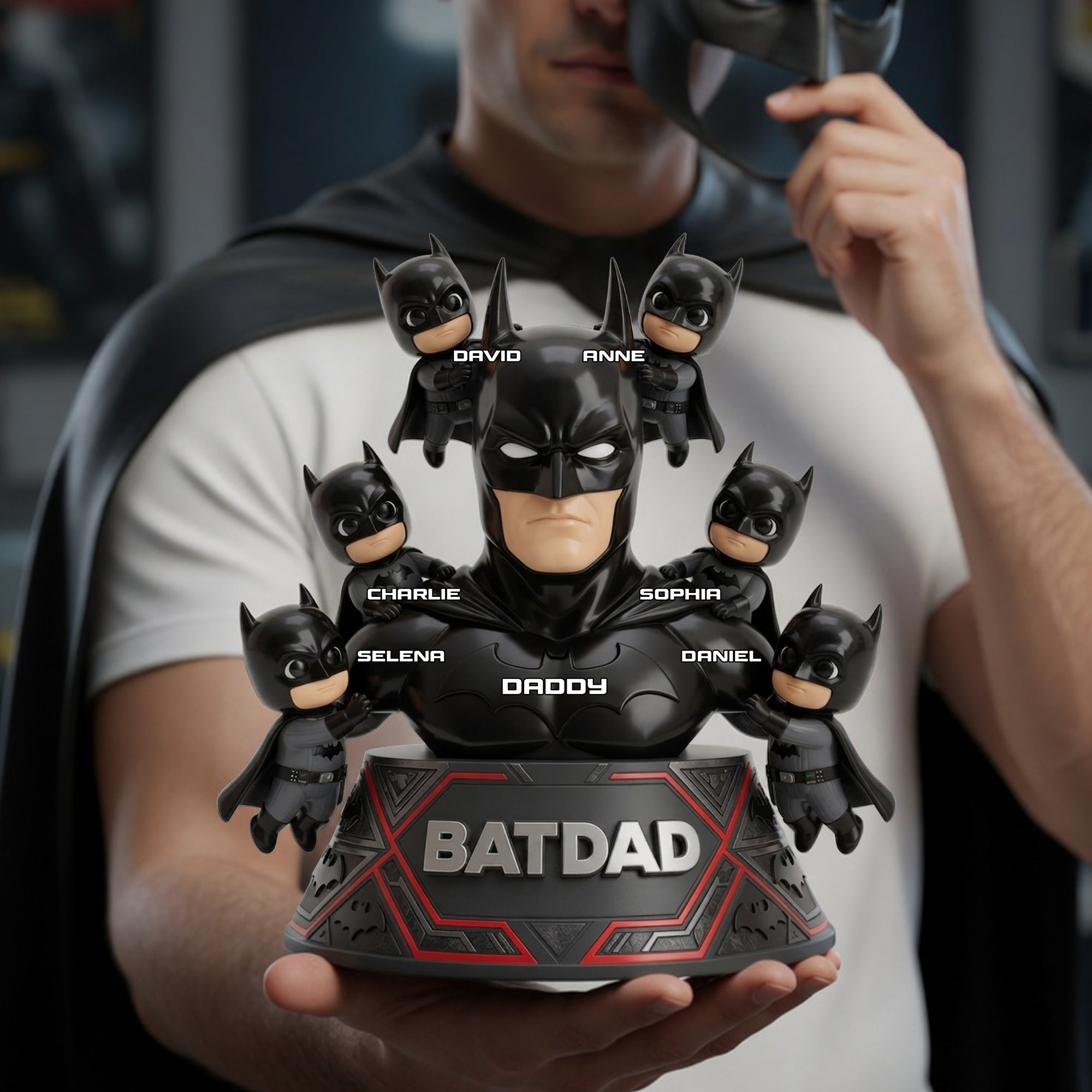 “The Best Superhero in Our Lives” - Shadow Dad And Kids Acrylic Plaque - Personalized Gift for Dad, Grandpa, or any Father Figure Shaped Plaques PopCulturePrints