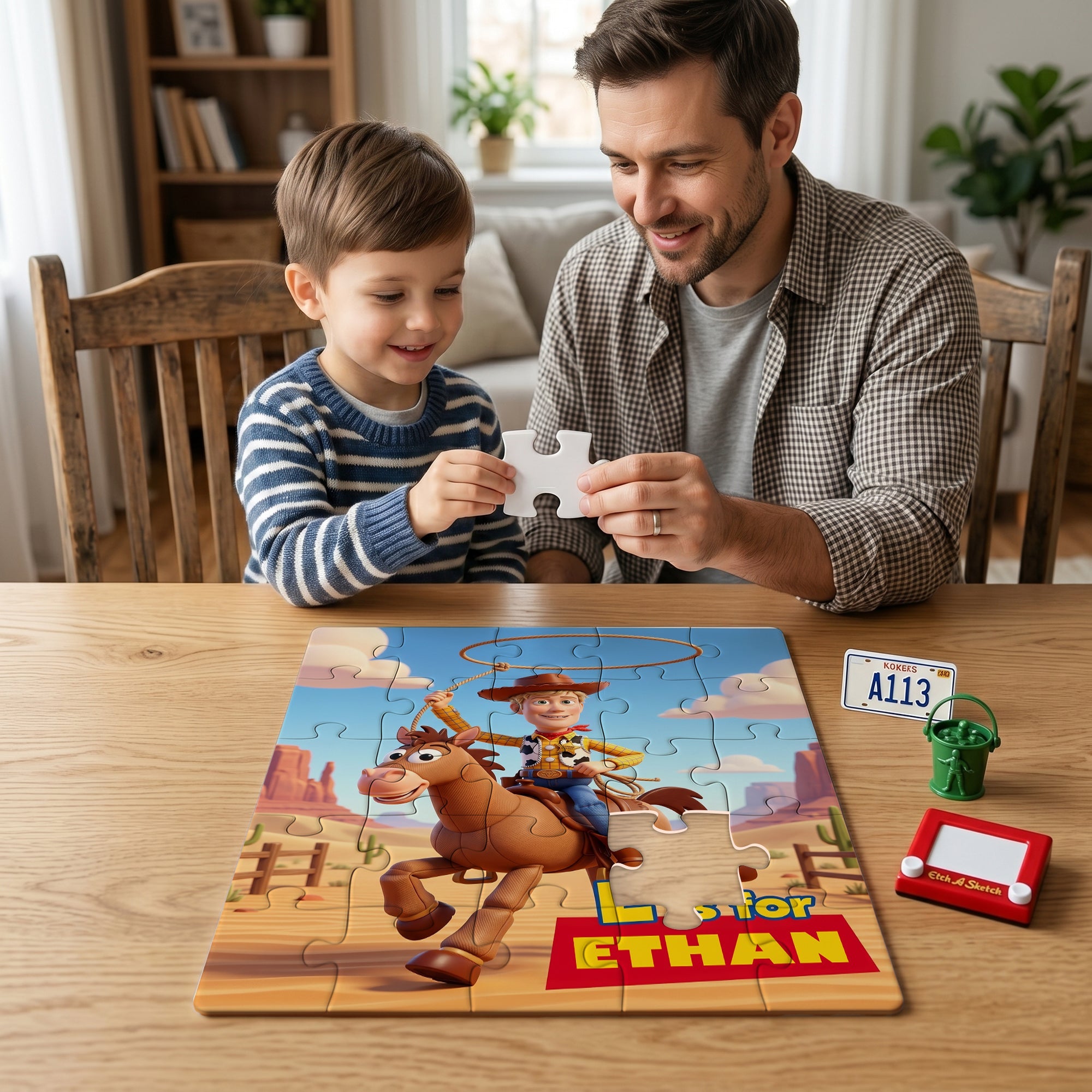 Personalized Cowboy Jigsaw Puzzle - A Fun Gift for Kids Who Love Adventure Jigsaw Puzzles PopCulturePrints