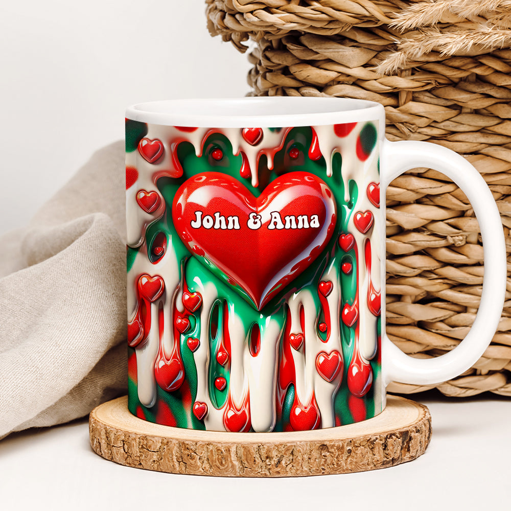 Personalized 3D Heart Coffee Mug for Couples Coffee Mug PopCulturePrints