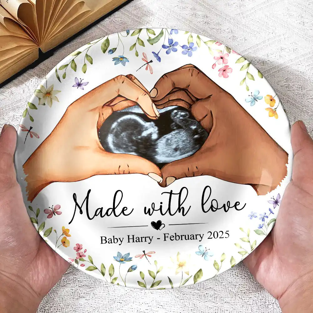 Made With Love - Custom Personalized Ceramic Plate Ceramic Plate PopCulturePrints