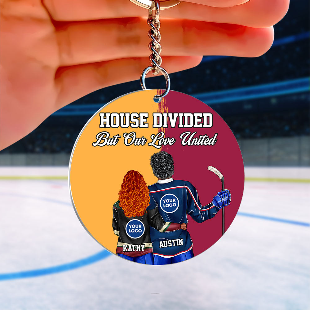 Custom Hockey Couple Keychain - Unique & Meaningful Valentine's Day Gifts Keychains PopCulturePrints
