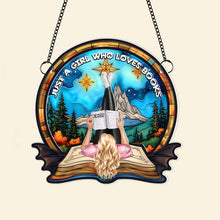 Load image into Gallery viewer, Personalized Book Lover Girl Suncatcher Ornament Ornament PopCulturePrints
