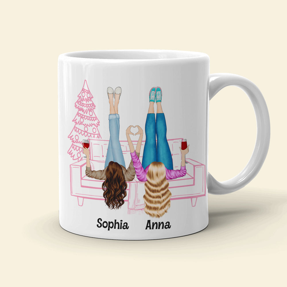 Personalized Best Friends Christmas Gift Mug | Custom Sister Mug | Valentine's Day Gifts Coffee Mug PopCulturePrints