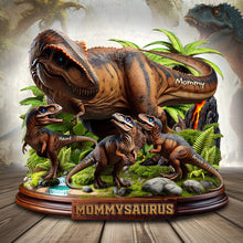 Load image into Gallery viewer, Mommy&#39;s Love Roars - Personalized Dinosaur Mom Wood Sign | Gift for Mom &amp; Grandma Wood Sign PopCulturePrints
