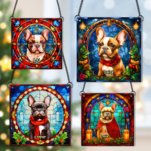 Load image into Gallery viewer, Personalized French Bulldog Christmas Suncatcher Ornament for Dog Lovers
