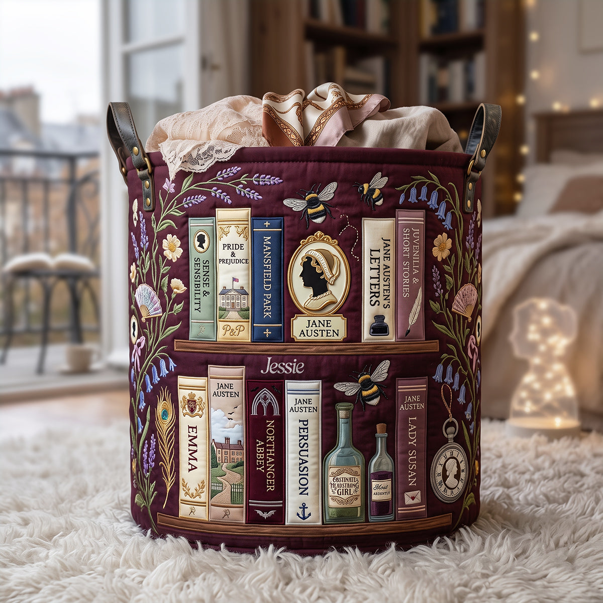 Social Satire & Romance Collection Quilted Laundry Basket - Personalized Gifts For Book Lovers 03qhta130726 Laundry Basket PopCulturePrints