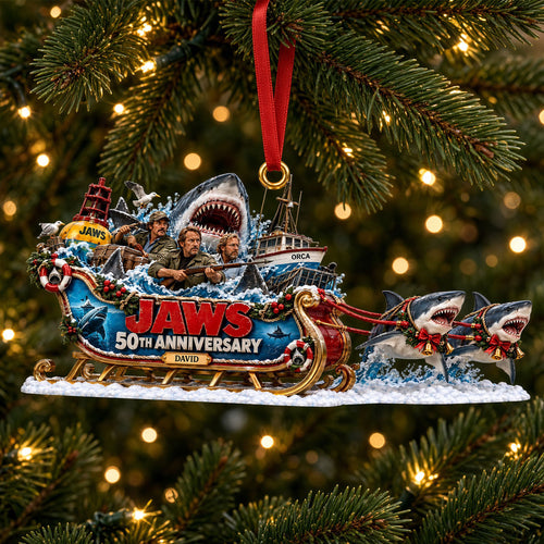Celebrate the 50th Anniversary of Jaws - Personalized Deep Sea Christmas Ornament Ornament PopCulturePrints