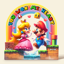 Load image into Gallery viewer, You Won My Heart - Personalized Couple Acrylic Plaque Gift Shaped Plaques PopCulturePrints
