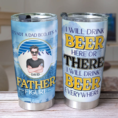 Father Figure Personalized Beer Lover Tumbler – Custom Design Tumbler Cup PopCulturePrints