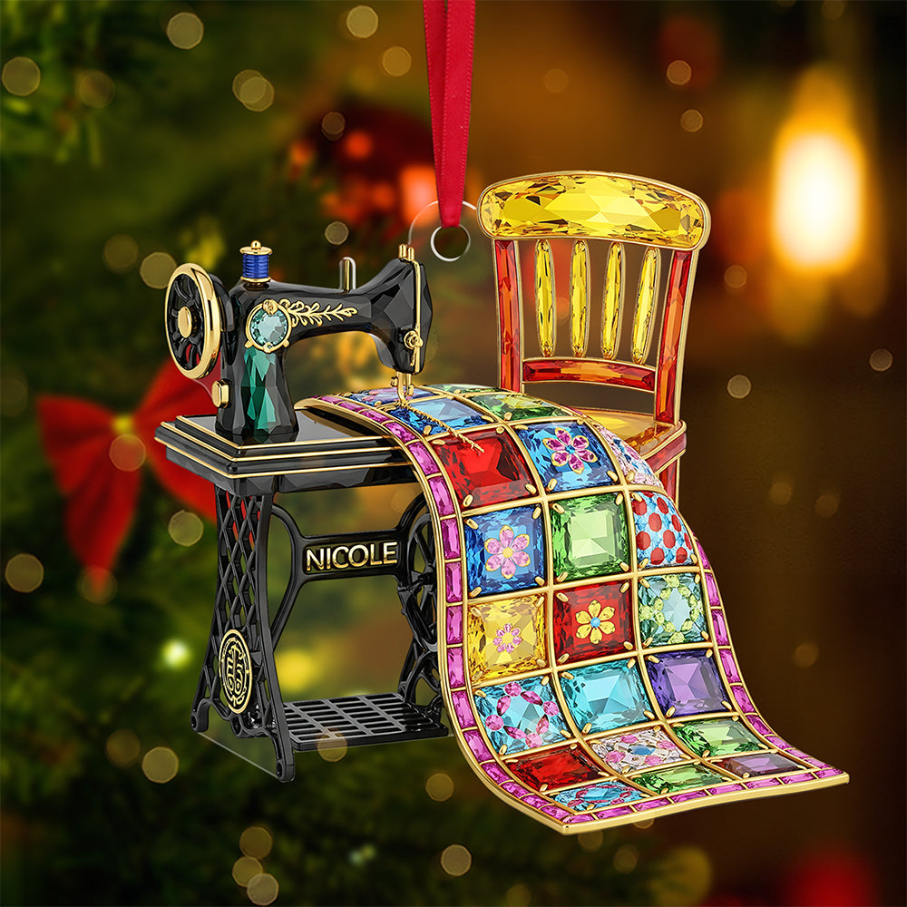 Sewing Machine Ornament - Personalized Gift for Sewing Lovers | Celebrate Creativity Ornament PopCulturePrints