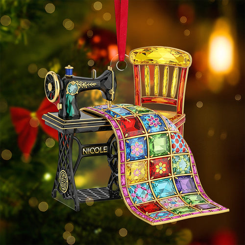 Sewing Machine Ornament - Personalized Gift for Sewing Lovers | Celebrate Creativity Ornament PopCulturePrints