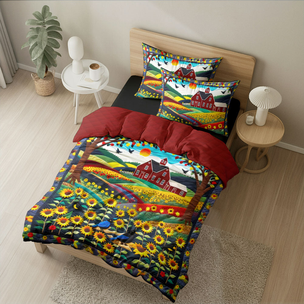 Farm Lover Quilt Bed Set - Cozy Country Style Blanket PopCulturePrints