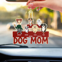 Load image into Gallery viewer, &quot;Cheers to Dog Moms!&quot; - Personalized Acrylic Car Hanger for Pet Lovers Acrylic Car Hanger PopCulturePrints

