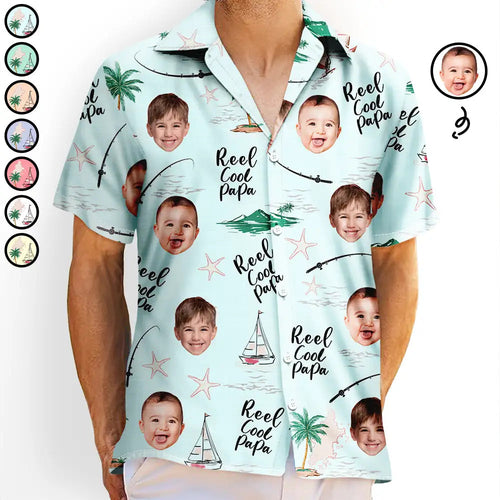 Reel Cool Papa - Custom Personalized Hawaiian Shirt for Dads Hawaiian Shirt PopCulturePrints