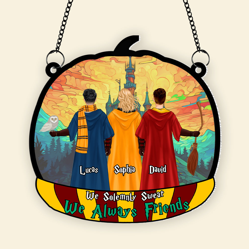 Personalized Friends Pumpkin Suncatcher - Magic Castle Theme