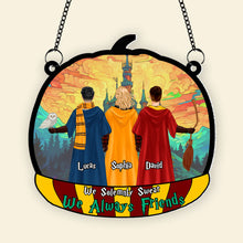 Load image into Gallery viewer, Personalized Friends Pumpkin Suncatcher - Magic Castle Theme
