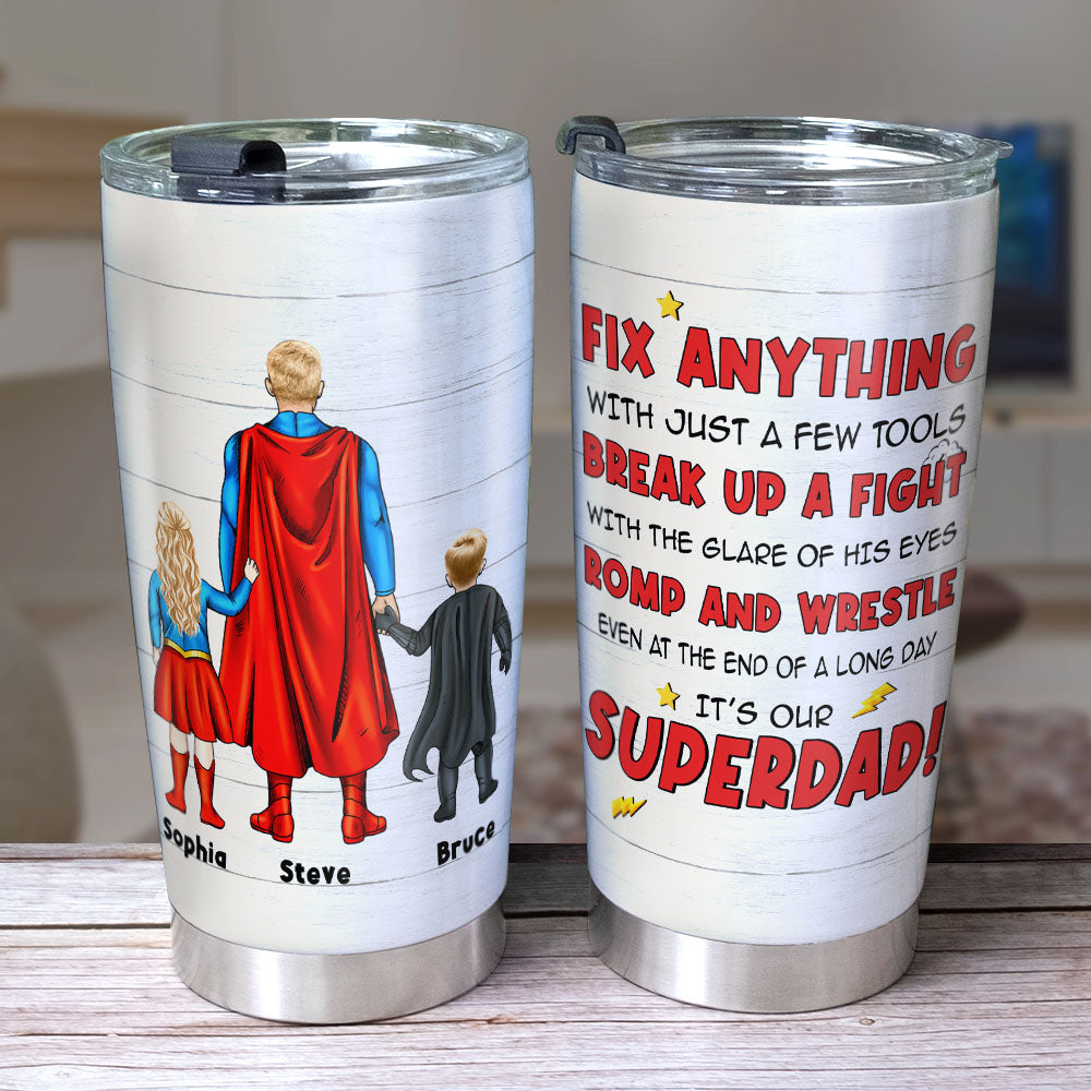 Superdad Personalized Tumbler - Custom Names